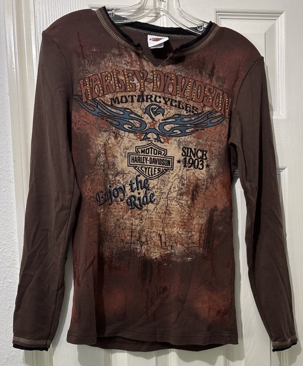 Barnett Harley-Davidson El Paso TX Women’s Long Sleeve Shirt M Enjoy The Ride